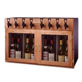 Enlarge WineKeeper 4X4-O2RN- Napa 8 Bottle Wine Dispenser Preservation Unit - Oak