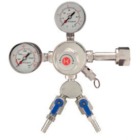 Enlarge Kegco 542-2 - Premium Pro Series Double Gauge Kegerator Regulator w/ Two Product Out
