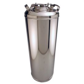Enlarge Kegco Brand New Homebrew 5 Gallon Strap Keg - High Gloss Stainless Steel Exterior Finish