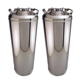 Enlarge Kegco KEG-5GAL 5 Gallon Ball Lock Home Brew Strap Keg - Brand New - Set of 2