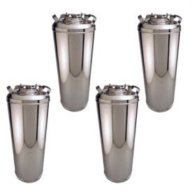 Enlarge Kegco KEG-5GAL 5 Gallon Ball Lock Home Brew Strap Keg - Brand New - Set of 4