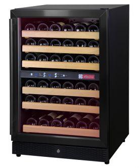 Enlarge Allavino MWR-542-BR 51 Bottle Dual Zone Wine Cellar Refrigerator - Black Cabinet with Black Door and Straight Handle
