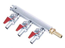 Enlarge Brass 3-Way Kegerator Beer Gas / Air Distributor
