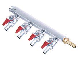 Enlarge Brass 4-Way Kegerator Beer Gas / Air Distributor