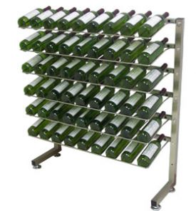 Enlarge VintageView Select IDR3-H-PRS-P 54 Bottle One-sided Freestanding Display Rack - Platinum Series Finish