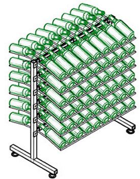 Enlarge VintageView Select IDR3-PRS-P 108 Bottle Double-sided Freestanding Display Rack - Platinum Series Finish