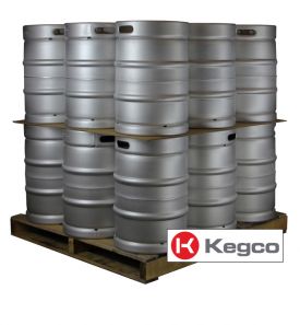 Enlarge Pallet of 18 Kegco HS-K15.5G-DDI Kegs 15.5 Gallon (1/2 Barrel) Commercial Keg - Drop-In D System Valve
