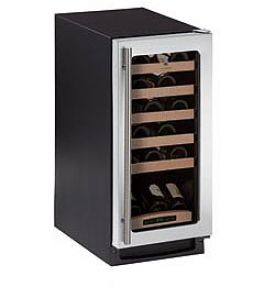 Enlarge U-Line 2000 Series 2115WCS-00 24 Bottle Built-in Wine Refrigerator - Black Cabinet and Stainless Steel Door