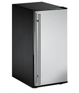 Enlarge U-Line ADA15IMS-00 Crescent Ice Maker Model - Black Cabinet with Stainless Steel Door
