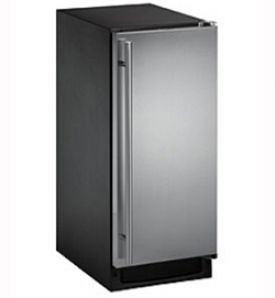 Enlarge U-Line CLR2160S-41 2000 Series Black Cabinet with Stainless Steel Door Clear Ice Maker w/ Drain Pump - Left Hinge