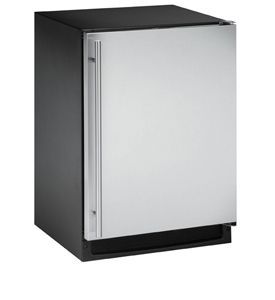 Enlarge U-Line CLRCO2175S-40 2000 Series Clear Ice Maker / Refrigerator - Black Cabinet with Stainless Steel Door - Right Hand Hinge - Drain Pump