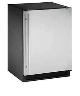 Enlarge U-Line CO2175FS-01 2000 Series Combo Refrigerator & Ice Maker - Black Cabinet with Stainless Steel Door - Left Hinge