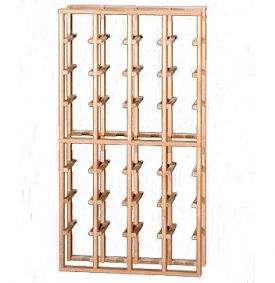 Enlarge Redrack 4 Column 32 Individual Bottle Redwood Modular Wine Rack