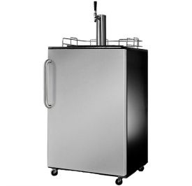 Enlarge Summit SBC490SSTB Full-Size Kegerator - Elegant Black Cabinet with Gorgeous Stainless Steel Door and Curved Stainless Steel Towel Bar Handle