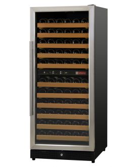 Enlarge Scratch & Dent - Allavino MWR-1212-SSR 111 Bottle Dual-Zone Wine Cellar Refrigerator - Black Cabinet with Stainless Door - Right Hinge