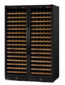 Enlarge Allavino MWR-2X1681-BB 340 Bottle Dual Zone Wine Cellar - Side By Side - Black Cabinet with Black Doors
