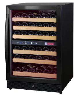 Enlarge Allavino MWR-542-BR-C 51 Bottle Dual Zone Wine Cellar Refrigerator - Black Cabinet with Black Door