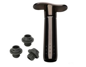 Enlarge Le Creuset WA137L-50 Wine Pump and 3 Stoppers, Black Nickel