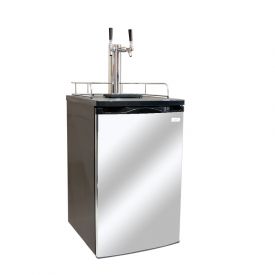 Enlarge Kegco K199SS-2 Dual Faucet Kegerator with Black Cabinet and Stainless Steel Door