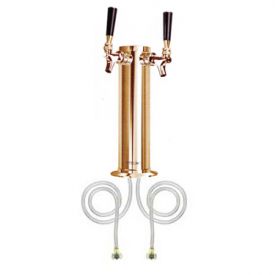 Enlarge Polished Brass Dual Faucet Draft Beer Tower - 3