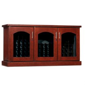Enlarge Le Cache Contemporary Credenza - 115 -Bottle Wine Cellar - Classic Cherry Finish