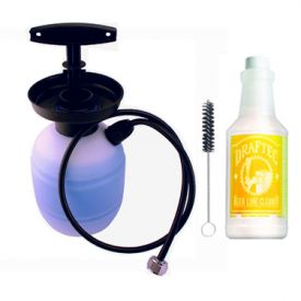 Enlarge Draftec Deluxe Hand Pump Pressurized Keg Beer Kegerator Cleaning Kit w/ 32 oz. Cleaner Clear