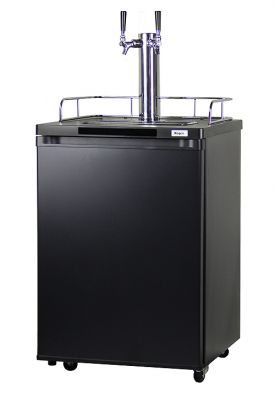 Enlarge Kegco K209B-2 Dual Faucet Kegerator - Black Cabinet with Matte Black Door