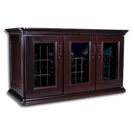 Enlarge Le Cache European Country Euro Credenza 180-Bottle Wine Cellar - Chocolate Cherry Finish