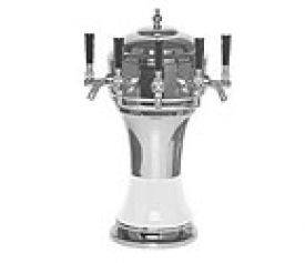 Enlarge CT901-5CH Zeus Ceramic 5-Faucet Draft Beer Tower - White w/ Chrome Finish