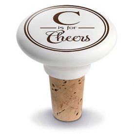 Enlarge C is for Cheers Ceramic Wine Bottle Stopper