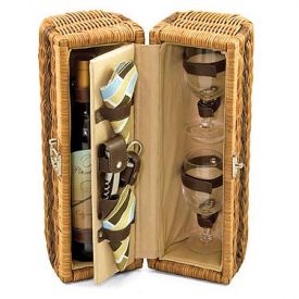 Enlarge Picnic Time Bacchus Driftwood Single Wine Basket
