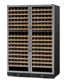 Enlarge Allavino MWR-2X1682-SS 340 Bottle Multi Zone Wine Cellar - Black Cabinet with Stainless Door