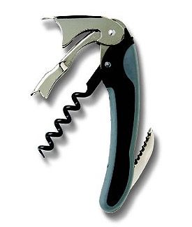 Enlarge Double Power Waiter's Soft-Touch Corkscrew - Black