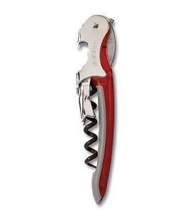 Enlarge New! Murano Waiter's Corkscrew - Transparent Red