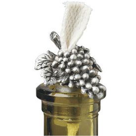 Enlarge Pewter Grapes Bottle Candle w/ Wick