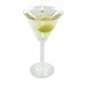 Enlarge Martini Gel Candle With Olive