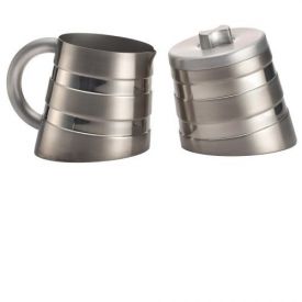 Enlarge BonJour 53774 Montano Sugar & Creamer Set - Double Wall Stainless Steel