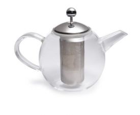 Enlarge BonJour 53840 Round Glass Teapot with Shut Off Infuser - 34 oz.