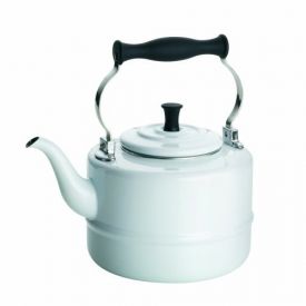 Enlarge BonJour 53869 Porcelain Teakettle, Vintage Design, White - 2 Qt.