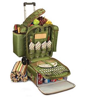 Enlarge Excursion Picnic Cooler for Four on Wheels - Pine Green