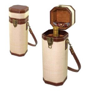 Enlarge Bali 1 Bottle Woven Straw Leatherette Wine Case