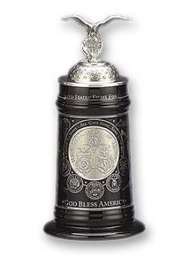 Enlarge Fight For Freedom Beer Stein w/ Eagle & Star Lid