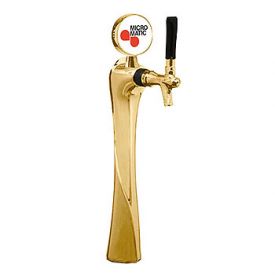 Enlarge 6501-G-A-M Lucky Beer Tower, 1 Faucet, Gold Finish, Air Cooled, Illuminated Medallion