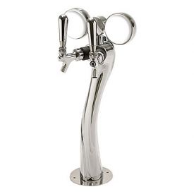 Enlarge 6502-C-A-M Lucky Beer Tower, 2 Faucet, Chrome Finish, Air Cooled, Illuminated Medallion