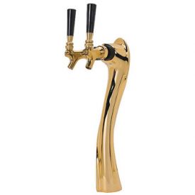 Enlarge 6502-G-A Lucky Beer Tower, 2 Faucet, Gold Finish, Air Cooled