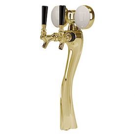 Enlarge 6502-G-A-M Lucky Beer Tower, 2 Faucet, Gold Finish, Air Cooled, Illuminated Medallion