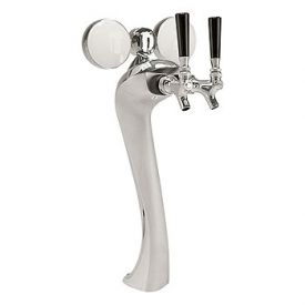 Enlarge 6602-C-A-M Sexy Beer Tower, 2 Faucet, Chrome Finish, Air Cooled, Illuminated Medallion