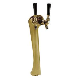 Enlarge 6602-G-A Sexy Beer Tower, 2 Faucet, Gold Finish, Air Cooled