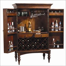 Enlarge Howard Miller 695-014 Cherry Hill Hide-A-Bar Wine & Spirits Cabinet