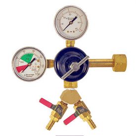Enlarge 742-2 Commercial Grade Dual Gauge Keg Beer Regulator with Air Splitter